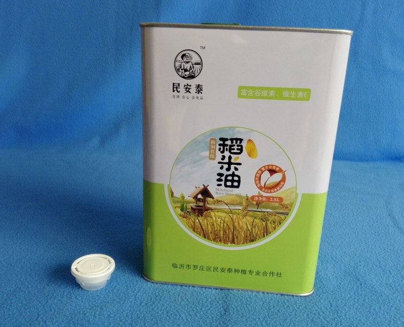 2.5L精制優(yōu)級(jí)稻米油鐵桶 稻米油馬口鐵罐定制