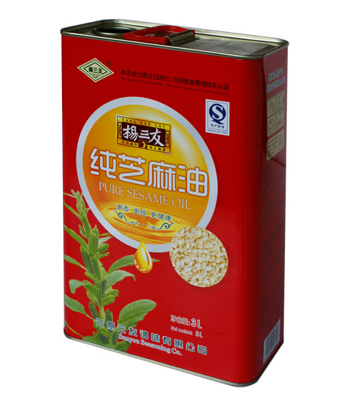 3L芝麻油鐵罐 山潤山茶油鐵桶包裝 紫蘇橄欖調和油鐵桶定制